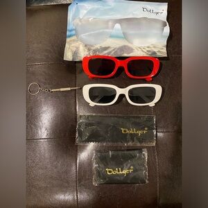 NWT SHEIN 2pairs (Red & White) Square frame fashion glasses